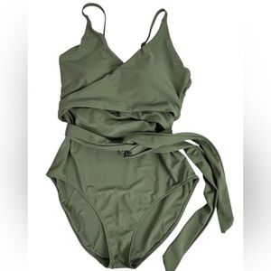 Aerie Olive Full Coverage Swimsuit